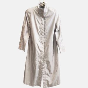 Alorna VTG Minimalist Neutral Metallic Beige Relaxed Flowing Rain Coat 11/12 P